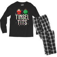 Jingle Balls Tinsel Tits Couples Christmas Matching Couple T Shirt Men's Long Sleeve Pajama Set | Artistshot