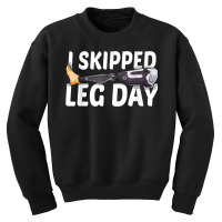 I Skipped Leg Day Prosthetic Leg Amputee Wheelchar One Leg T Shirt Youth Sweatshirt | Artistshot