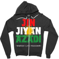 Kurdish Flag, Jin Jiyan Azadi, Kurdish Women, Free Kurdistan T Shirt Zipper Hoodie | Artistshot