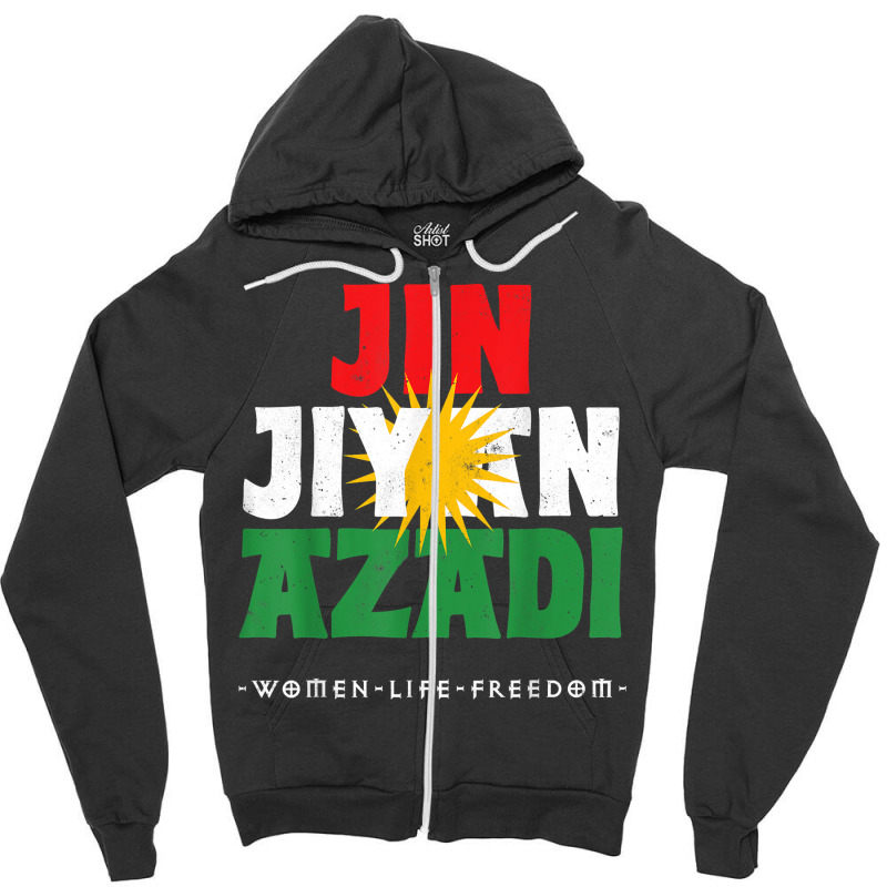 Kurdish Flag, Jin Jiyan Azadi, Kurdish Women, Free Kurdistan T Shirt Zipper Hoodie by joeykujalat4t | Artistshot