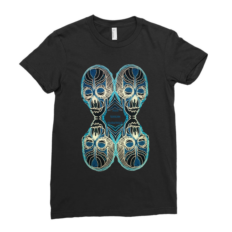 Atw. All Them Witches Black And Blue 4 Skull Ladies Fitted T-Shirt by CHRISTODERSON | Artistshot