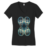 Atw. All Them Witches Black And Blue 4 Skull Women's V-neck T-shirt | Artistshot