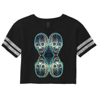 Atw. All Them Witches Black And Blue 4 Skull Scorecard Crop Tee | Artistshot