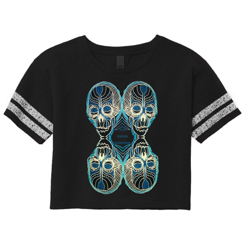 Atw. All Them Witches Black And Blue 4 Skull Scorecard Crop Tee by CHRISTODERSON | Artistshot