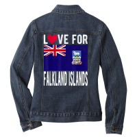 Love For Falkland Islands T Shirt Ladies Denim Jacket | Artistshot