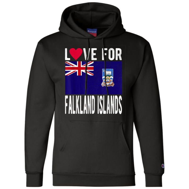 Love For Falkland Islands T Shirt Champion Hoodie by nilda1pr4klauer | Artistshot