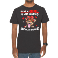 Just A Girl Who Loves Dogs T  Shirt Vintage Just A Girl Who Love Austr Vintage T-shirt | Artistshot