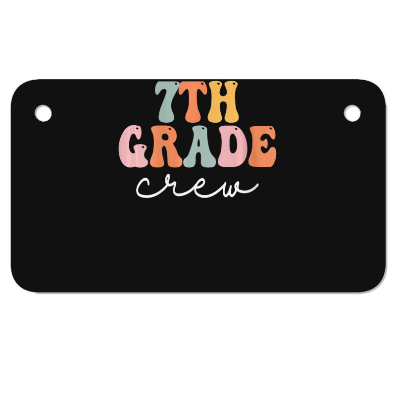 Limited Edition Womens 7th Grade Crew Retro Groovy Women Happy First D Motorcycle License Plate | Artistshot