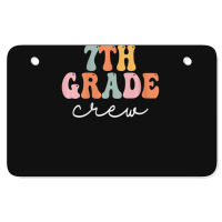 Limited Edition Womens 7th Grade Crew Retro Groovy Women Happy First D Atv License Plate | Artistshot