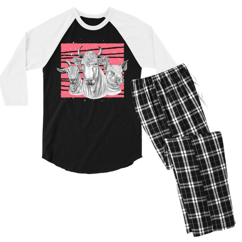 Goat Goats Farm Animal Lover Farmer Country Cow Pig Goat Farm Animal 1 Men's 3/4 Sleeve Pajama Set by stress | Artistshot