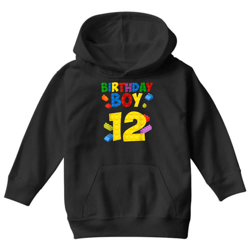 Master Builder 12 Birthday Boy 12th Year Building Bricks T Shirt Youth Hoodie by xq8pjbeamer | Artistshot