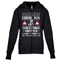 Limited Edition Computer Error 404 Ugly Christmas Youth Zipper Hoodie | Artistshot