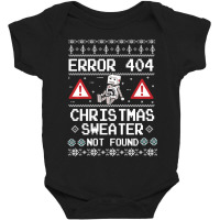 Limited Edition Computer Error 404 Ugly Christmas Baby Bodysuit | Artistshot