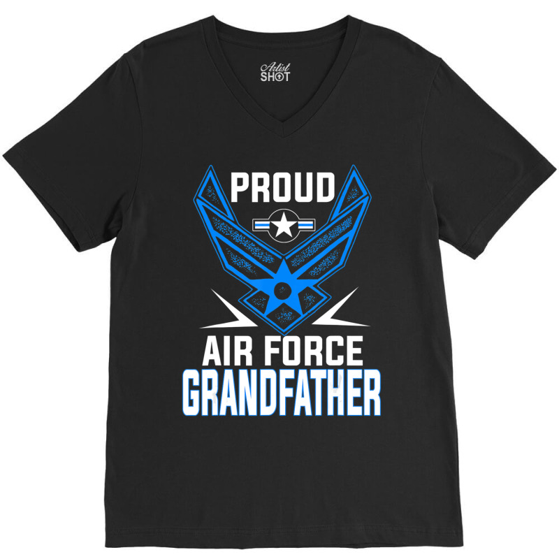 Limited Edition Proud Us Air Force Grandfather Military Veteran -usaf V-neck Tee | Artistshot