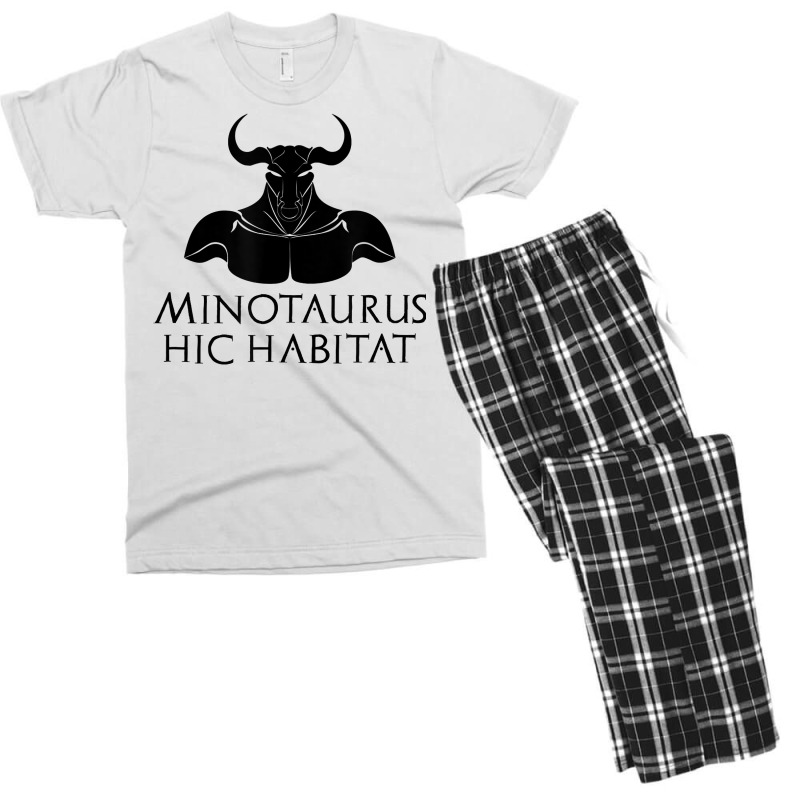 Minotaurus Hic Habitat   Ancient Greek Mythology   Latin T Shirt Men's T-shirt Pajama Set by noelenedh2mar | Artistshot