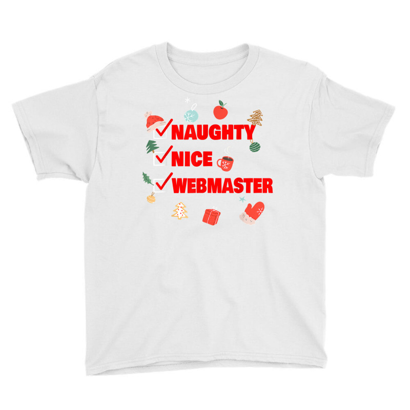 Naughty Nice Webmaster Funny Webmaster Christmas T Shirt Youth Tee | Artistshot