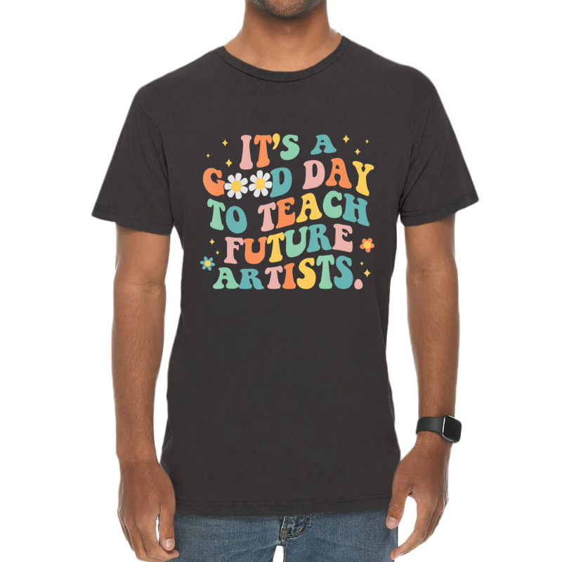 Hot Trend Groovy It's A Good Day To Teach Future Artists Art Teacher Vintage T-shirt | Artistshot