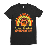 One Thankful Mediator Thanksgiving Rainbow Autumn T Shirt Ladies Fitted T-shirt | Artistshot