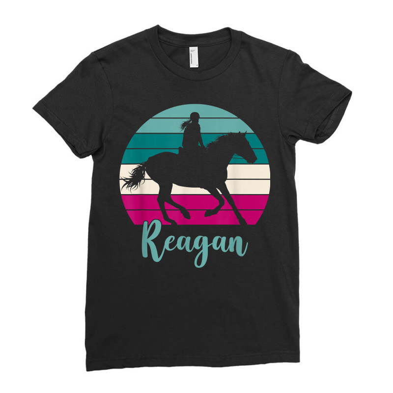 Reagan Name Gift   Equestrian Shirt Reagan Horse Girl T Shirt Ladies Fitted T-Shirt by nilda1pr4klauer | Artistshot