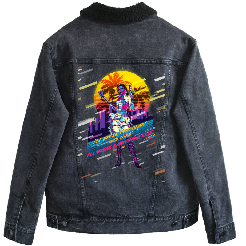 Apex Legends   Loba 80s Retro Active T Shirt (1) Unisex Sherpa-Lined Denim Jacket by opobiluhtlaw | Artistshot