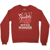 Funny Santa's Favorite Office Manager Christmas Party Long Sleeve Crewneck Sweatshirt | Artistshot