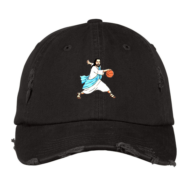 Jesus Play Basketball Funny Christmas Vintage Cap by Davidartist | Artistshot