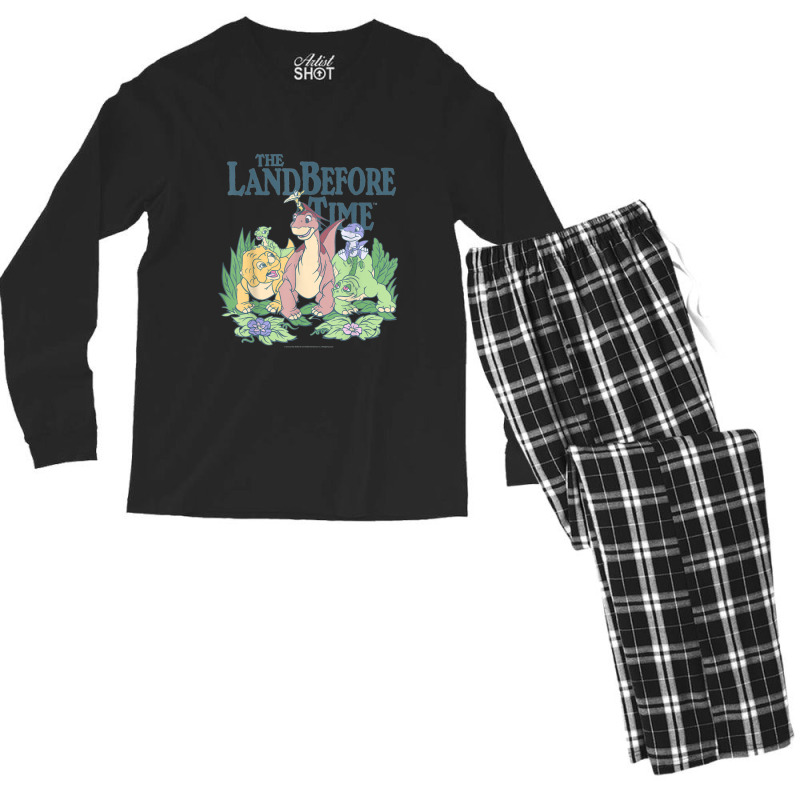 Land Before Time Pastel Dinosaur Friends Men's Long Sleeve Pajama Set | Artistshot