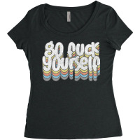 Go Fuck Yourself Awesome Typographic Gift Idea Women's Triblend Scoop T-shirt | Artistshot