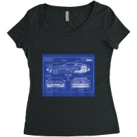 Limited Edition Kids Back To The Future Delorean Blueprint Women's Triblend Scoop T-shirt | Artistshot