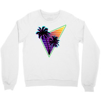 80s Synthwave Inspire Palm Tree Silhouette Triangle Design  (1) (1) Crewneck Sweatshirt | Artistshot