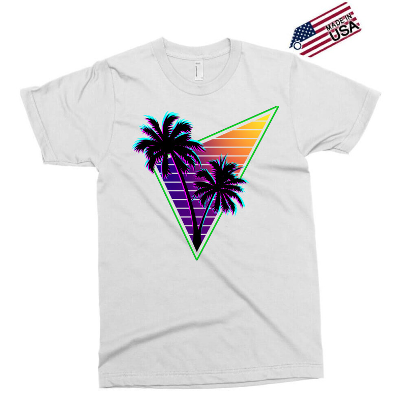 80s Synthwave Inspire Palm Tree Silhouette Triangle Design  (1) (1) Exclusive T-shirt | Artistshot