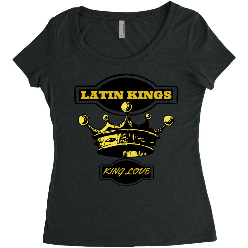 Latin Kings Inspired Crown With Words King Love Old School Style Women's Triblend Scoop T-shirt by LisaBurlingame | Artistshot