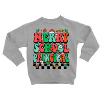 Merry School Principal Groovy Christmas Principal T Shirt Toddler Sweatshirt | Artistshot