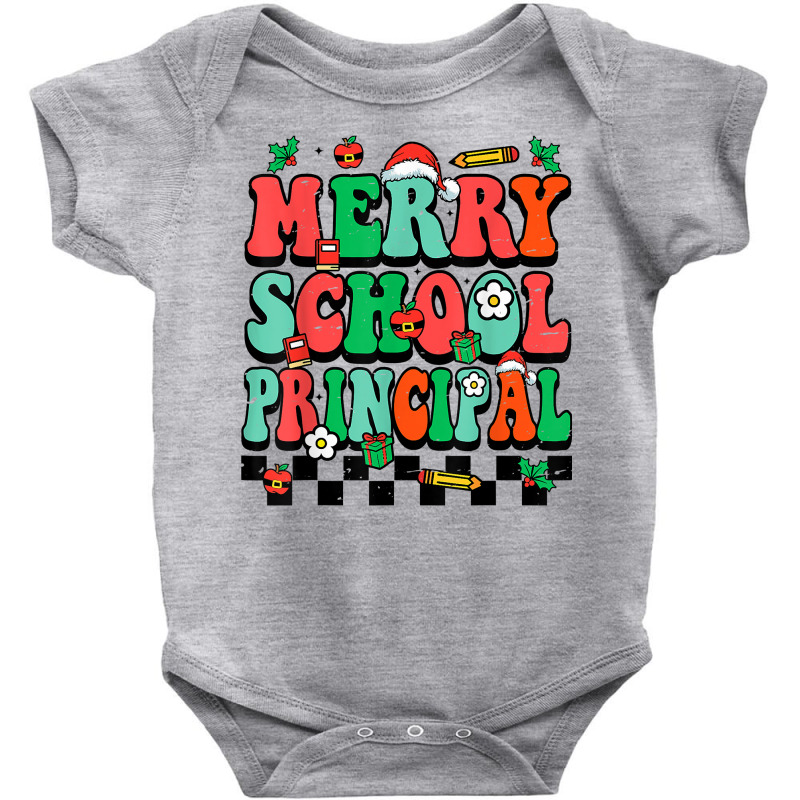 Merry School Principal Groovy Christmas Principal T Shirt Baby Bodysuit by shmonotpv4s | Artistshot