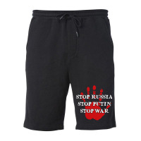 Stop Russia Stop Putin Stop War Fleece Short | Artistshot