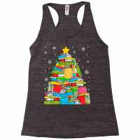 Library Christmas Tree Librarian X Mas Lights Book Lover T Shirt Racerback Tank | Artistshot