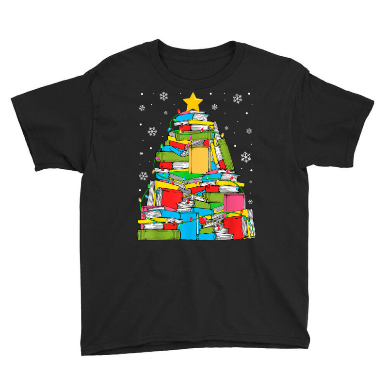 Library Christmas Tree Librarian X Mas Lights Book Lover T Shirt Youth Tee by caroldian | Artistshot