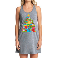 Library Christmas Tree Librarian X Mas Lights Book Lover T Shirt Tank Dress | Artistshot