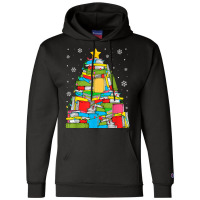 Library Christmas Tree Librarian X Mas Lights Book Lover T Shirt Champion Hoodie | Artistshot