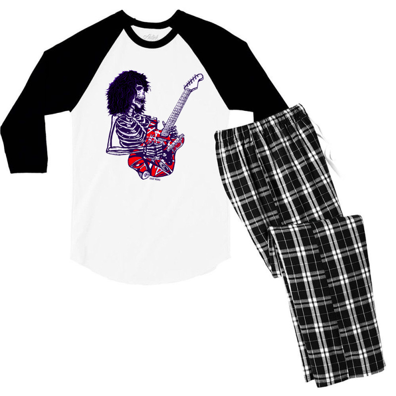 Dead E Virtuoso Rock Guitar Player Zombie Skeleton Men's 3/4 Sleeve Pajama Set | Artistshot