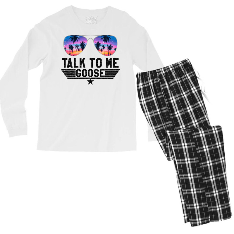 Talk To Me Goose (4) Men's Long Sleeve Pajama Set | Artistshot