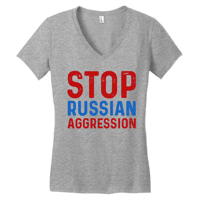 Stop Russian Aggression Women's V-Neck T-Shirt by syakirra | Artistshot