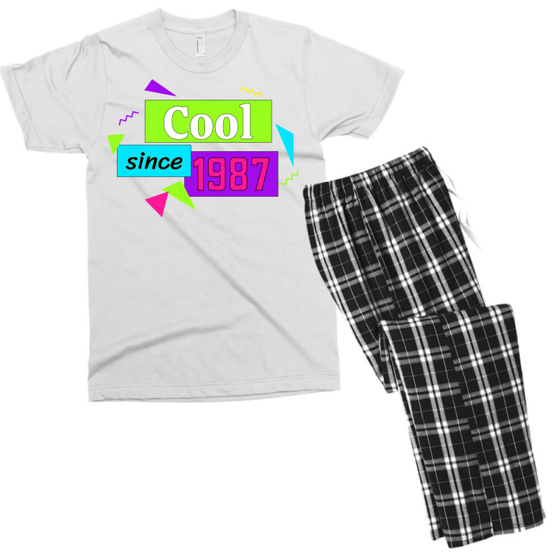 Cool Since 1987 Birthday Design  (1) (1) Men's T-shirt Pajama Set | Artistshot