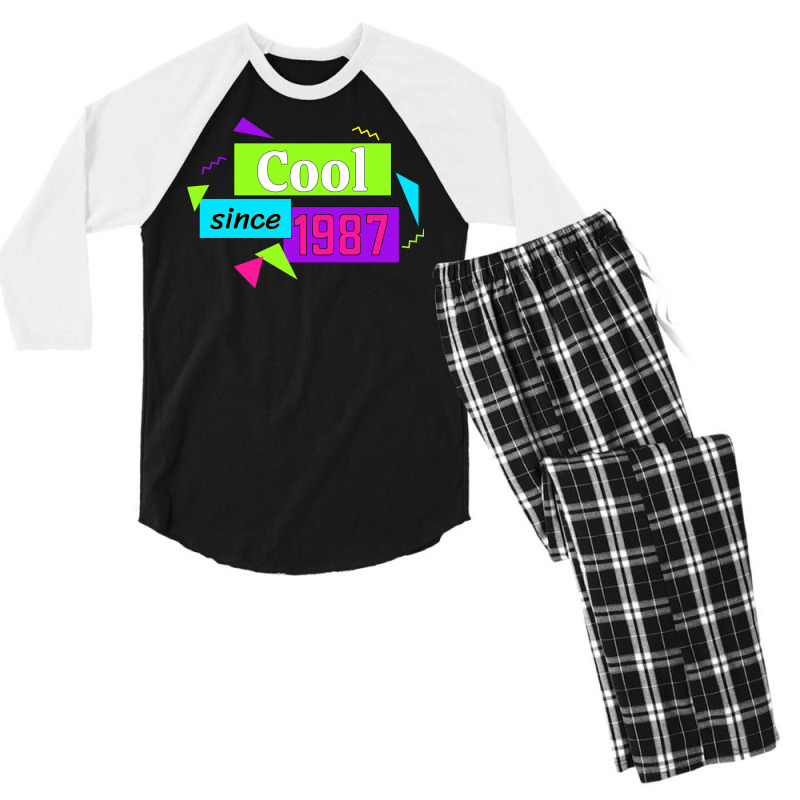 Cool Since 1987 Birthday Design  (1) (1) Men's 3/4 Sleeve Pajama Set | Artistshot