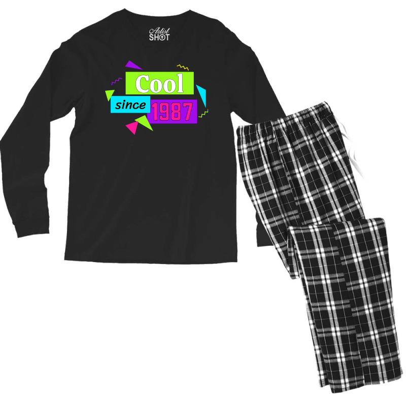 Cool Since 1987 Birthday Design  (1) (1) Men's Long Sleeve Pajama Set | Artistshot