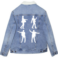 Dancing Dave White Print Classic  (1) Unisex Sherpa-lined Denim Jacket | Artistshot