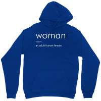 Woman (definition)   White Unisex Hoodie | Artistshot