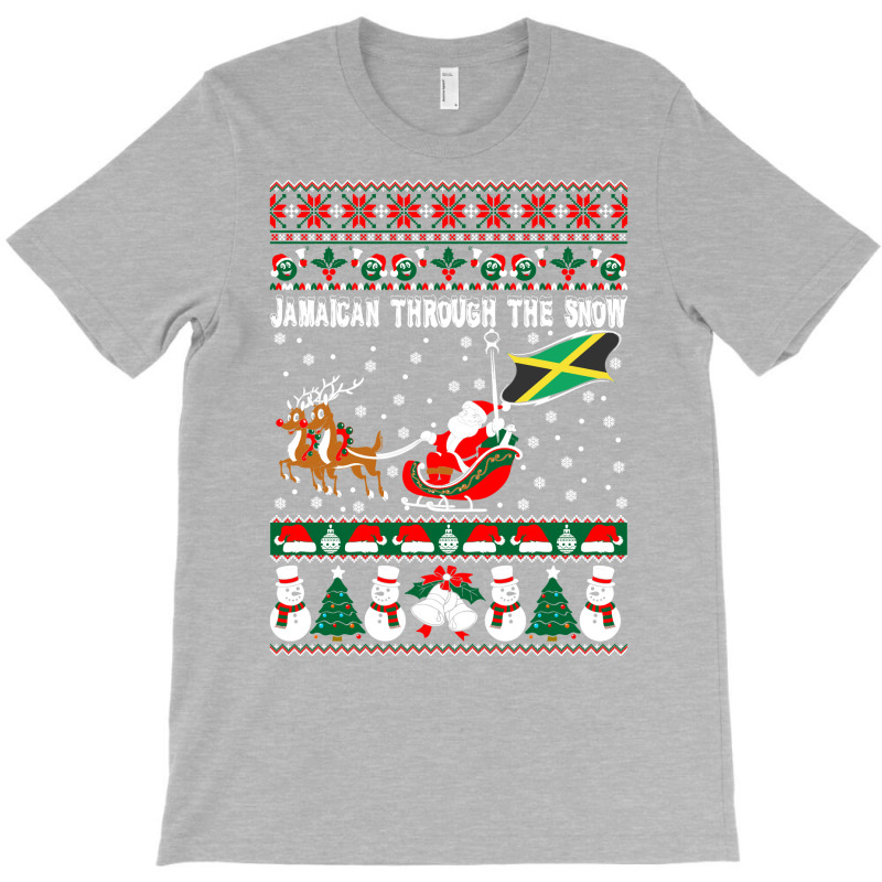 Jamaican Through The Snow Ugly Christmas Sweater Tshirt T-Shirt by Pinch1410 | Artistshot