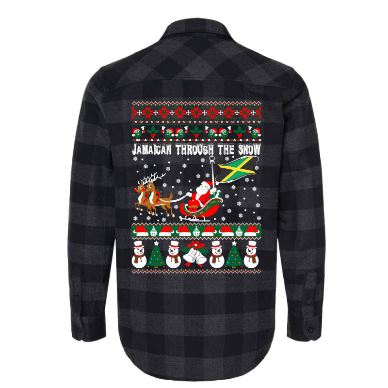 Jamaican Through The Snow Ugly Christmas Sweater Tshirt Flannel Shirt by Pinch1410 | Artistshot