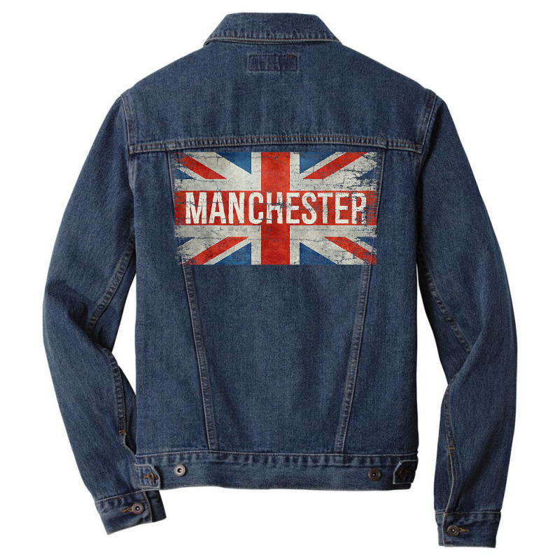 Manchester England United Kingdom British Flag Vintage T Shirt Men Denim Jacket | Artistshot